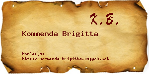 Kommenda Brigitta névjegykártya